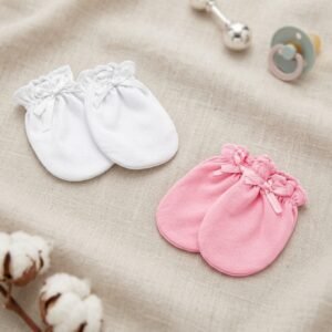 Guantes Para Bebé Con Lazo Decorativo